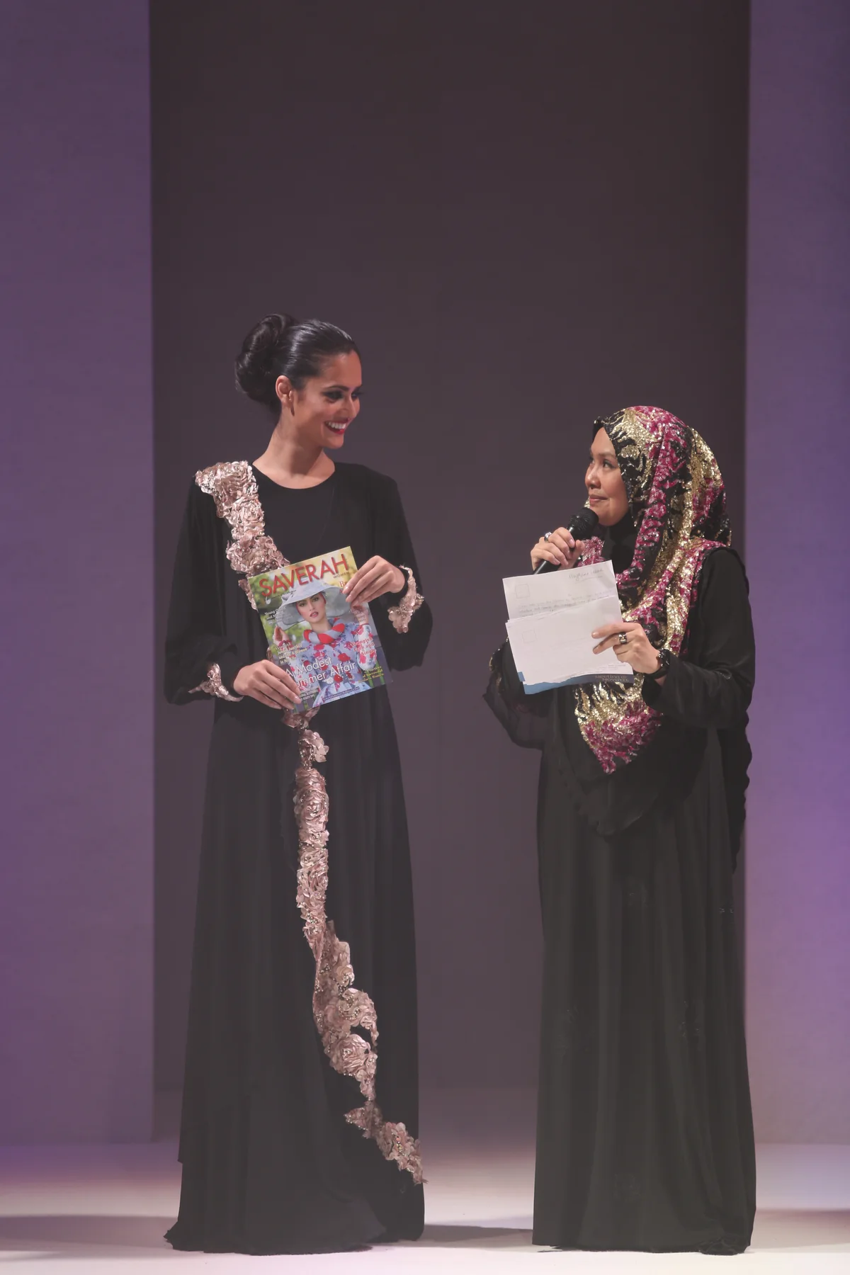 Saverah magazine presented on stage