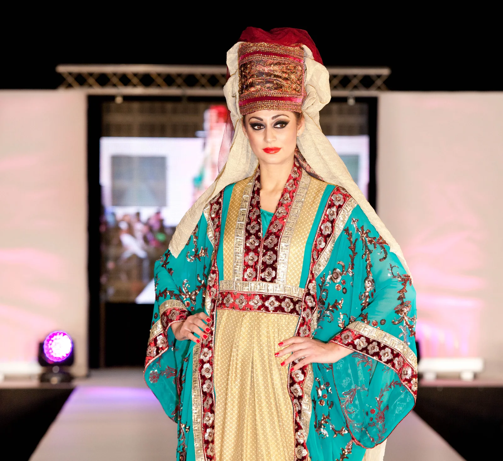 Embroidered couture on the catwalk